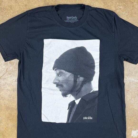 Snoop Dogg Graphic‎ Tee Men’s Medium Black Mike Miller Portrait Rap Shirt - Picture 2 of 8